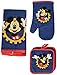 Disney Mickey Mouse Blue Gear 4-pc Kitchen Set: Towel, Oven Mitt & 2 Pot Holders