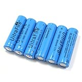 6 Pieces 18650 3800 mAh 3.7v Li-ion Lithium Ion Rechargeable Battery Household Batteries , LED Flashlight, Blue Color