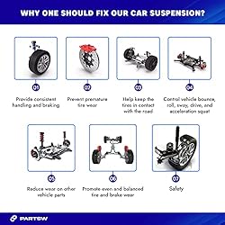 PartsW - 4 Pc Suspension Kit Upper & Lower Ball