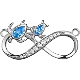Sea Turtle Infinity Necklace for Women S925 Sterling Silver Topaz Turtle Pendant Jewelry Birthday Gifts for Wife Mom