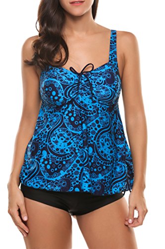 Avidlove Women's Two Piece Tankinis Set Floral Print Swimsuits with Beach Shorts