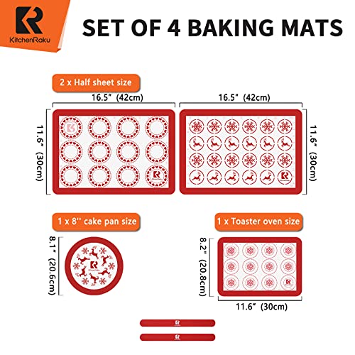 Silicone Baking Sheet Mat Set of 4, Perfect Food Grade Reusable