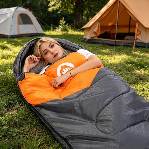 SWTMERRY 3–4 Season Sleeping Bag (Summer, Spring, Autumn, Winter), Warm and Cool Weather, Lightweight, For Teenagers and Adults, for Hiking, Backpacking and Camping