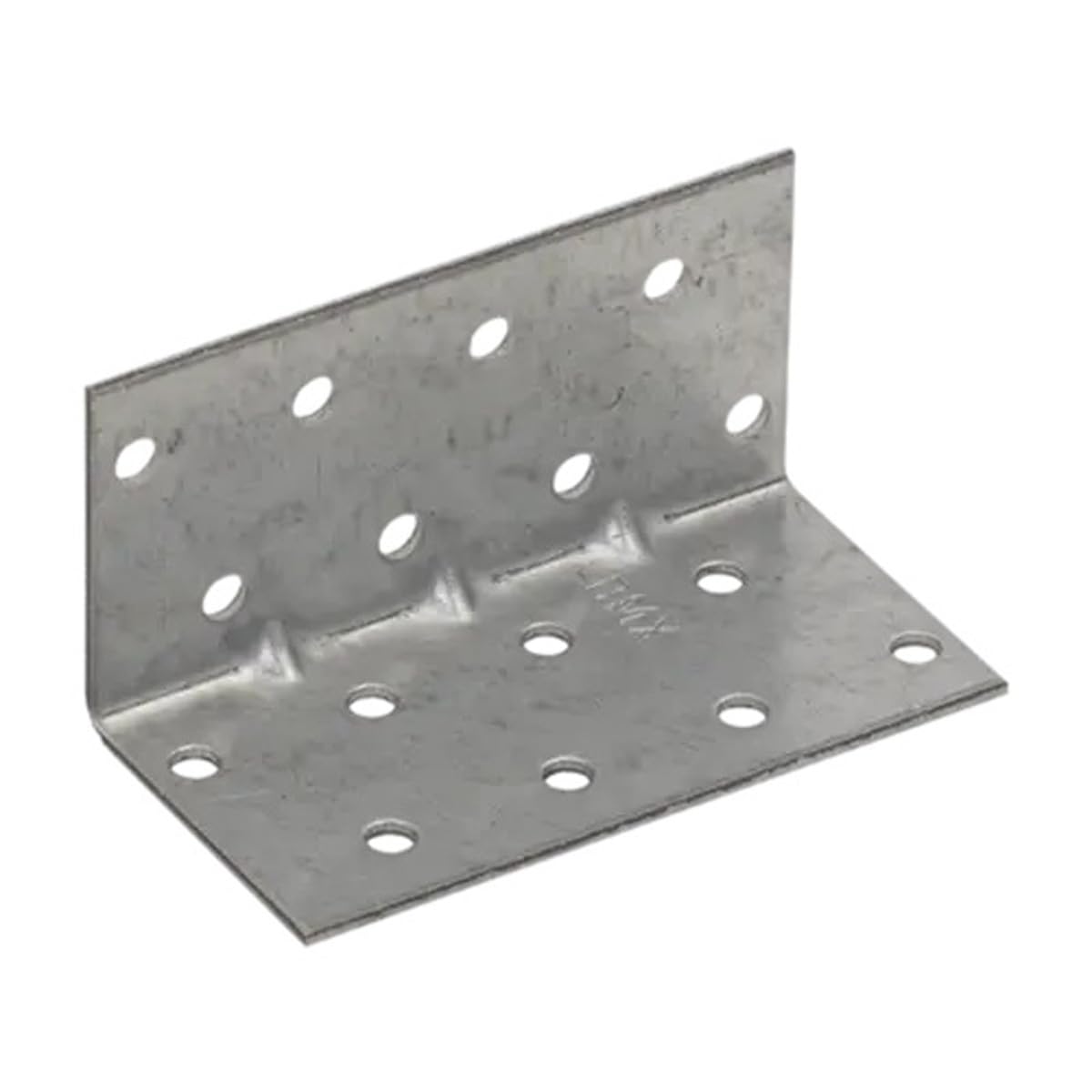 40mm x 40mm x 80mm Heavy Duty Perforated Angle Bracket with Reinforcement Corner Reinforced Metal Braces Steel Repair Connector KMP3 (Pack of 10) L11ABC