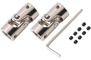 DUNSIHUI 2Pcs Universal Motor Joint Shaft Coupling with Screws (Joint Shaft Coupling, 8mm to 10mm)