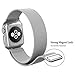 Apple Watch Band, HuanlongTM Milanese Loop Stainless Steel replacement Strap Band w/Adapter+Case Cover for Apple Watch iWatch 38/42mm (M Silver 42mm)