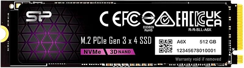 Silicon Power P34A60 512GB NVMe M.2 PCIe Gen3x4 2280 SSD SP512GBP34A60M28AY