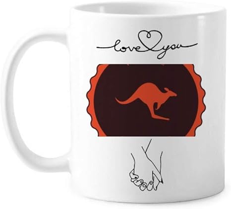 Amazon Co Jp オーストラリアのカンガルーのエンブレムのシルエットの味 恋人のマグカップ白陶器のカップ柄のギフト ホーム キッチン