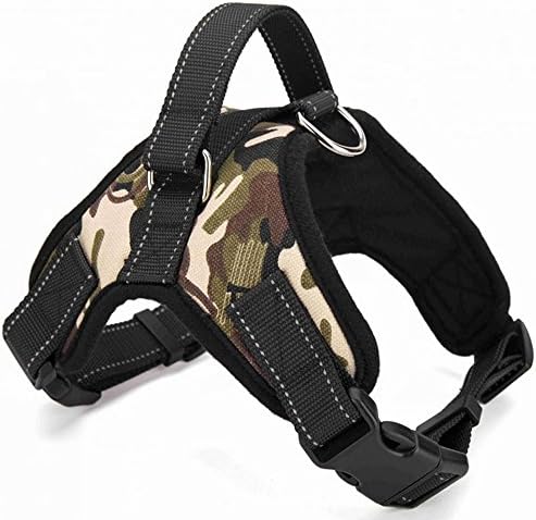 Dog Harness Vest No Pull Santune Adjustable Heavy Duty Oxford Reflective Safety Pet Harnesses with Handle for Small Medium Large Dogs Walking Traveling Training (Army Green, L)