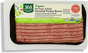 365 by Whole Foods Market Organic Sugar Free Uncured Turkey Bacon, 8 OZ