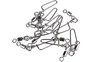 JJZS 100pcs High-Strength Coastlock Swivels 145LP Ball Bearing Fishing Snaps and Swivels Fishing Rolling Swivel Coastlock Snap Duck Decoy Rig Snap Swivels Texas Rig Decoy Swivel Clips