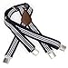 Bundle Monster 4pc Unisex Mens Suspender - Light Stripe Design X-Back Adjustable Clip