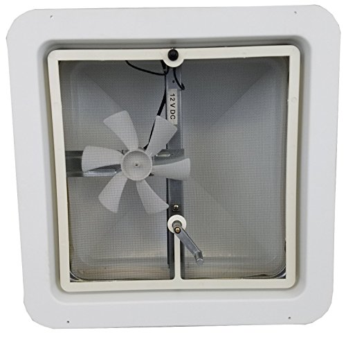 Class A Customs 71112-3 RV Roof Vent 12 Volt Powered Fan w/White Lid and 3" Garnish Ring
