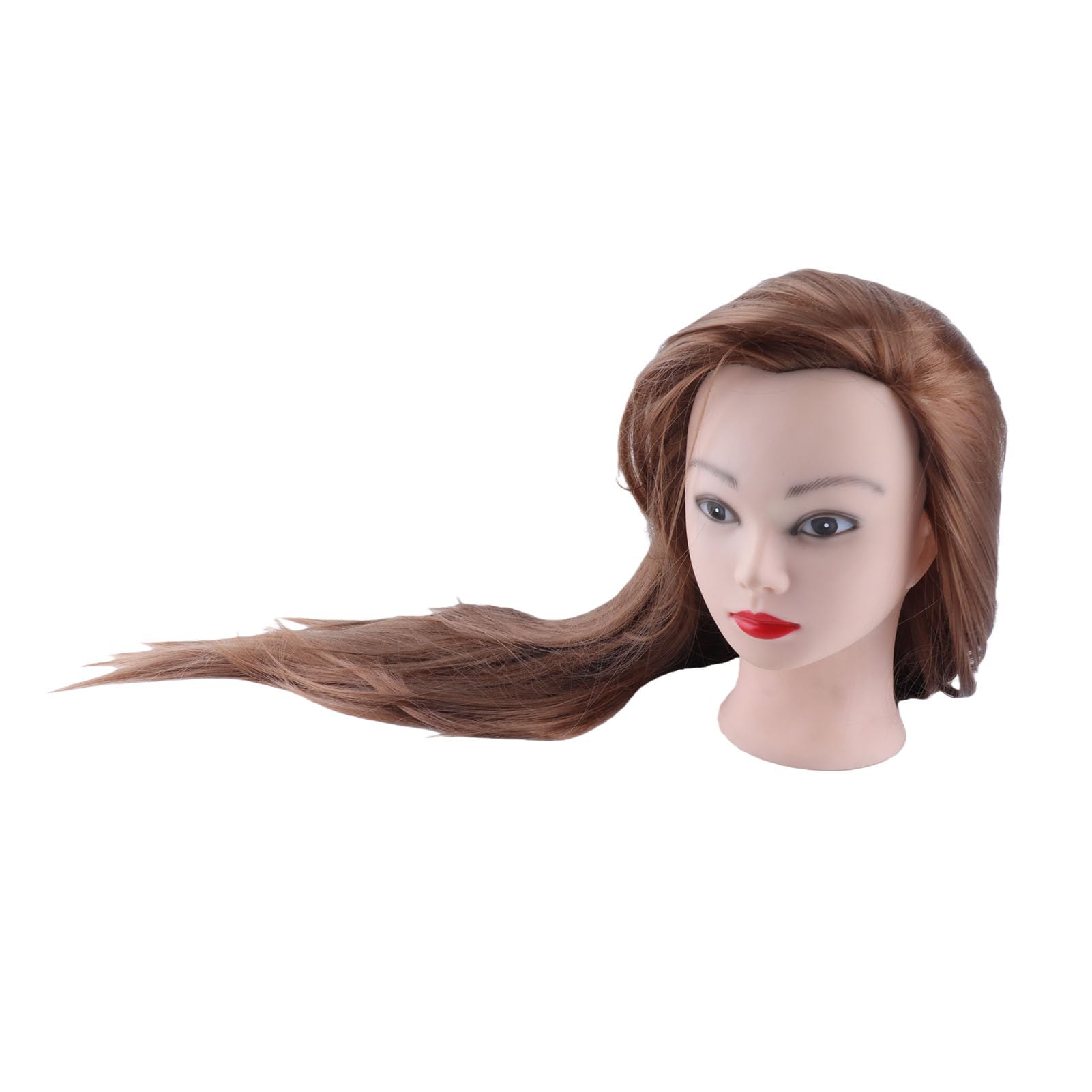 Mannequin Head with 100% Human Hair, 25.6 Inch Cosmetology Doll Head for Hair Styling, Hairstyling Training Head with Clamp Stand for Weaving Curling Cutting Thermal Styling