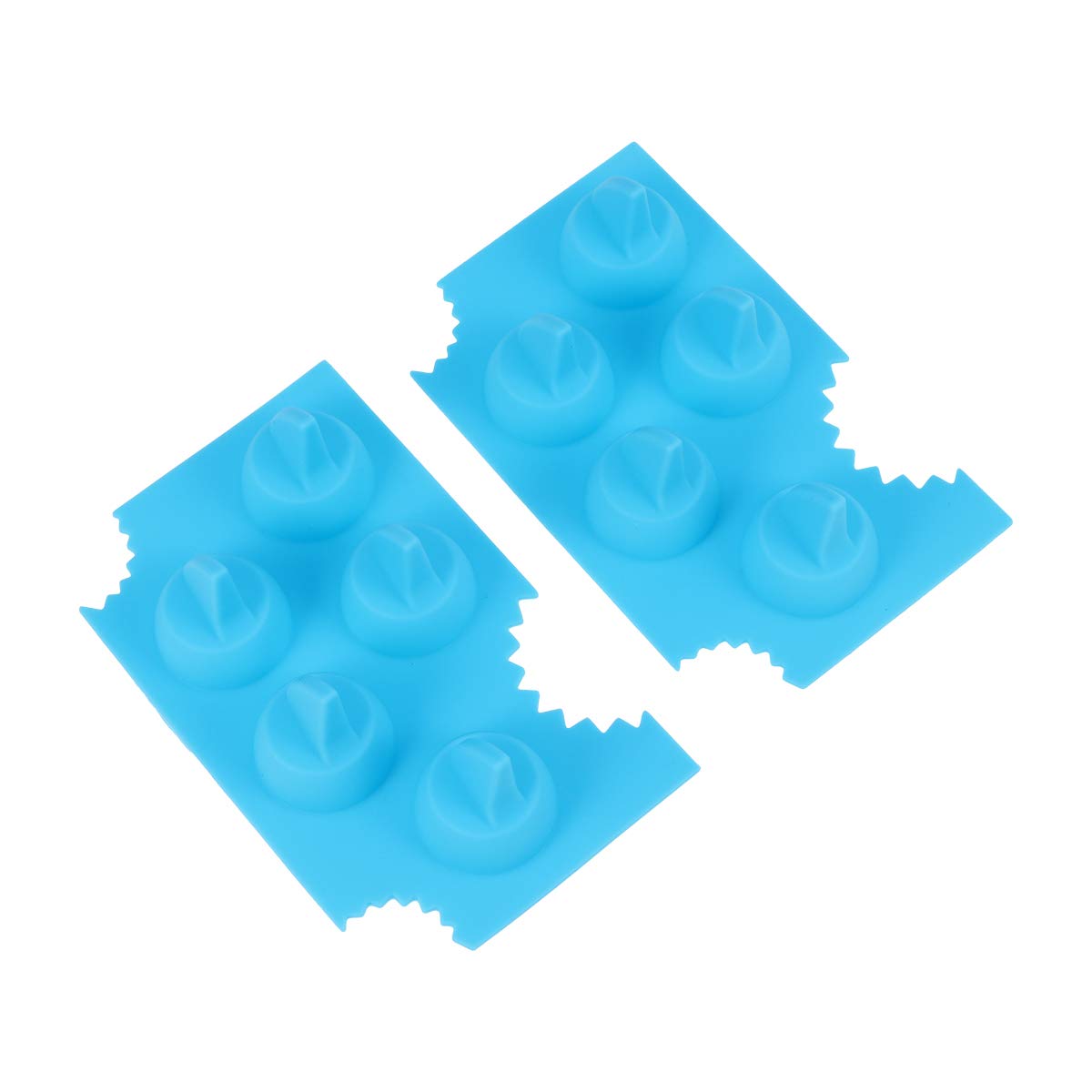 2PCS Ice Cube Jelly Tray Silicone Shark Cake Chocolate Fondant Cookie Mold Kitchen Baking DIY Tools (Sky- Blue)