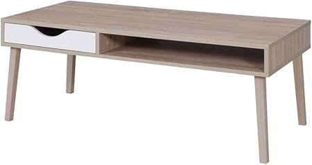 Marque Amazon Movian Table Basse Oker Chene Sonoma Blanc