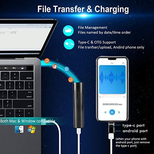 Portable voice recorder with a screen displaying time and battery level, worth $89.99.