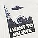 X-Files I Want To Believe Aliens UFO T Shirt & Exclusive Stickers (X-Large) White