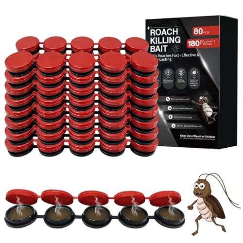 80 PCS Upgraded Roach Killer Indoor Infestation Solution, Slow-Acting Cockroach Killer Indoor