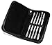 Equinox 5-Piece Cuticle Pushers & Cleaners Kit - Professional Manicure & Pedicure Nail Care & Treatment - Perfect for Shaping and Cleaning all Nails - Leather Traveler's Organizer Case