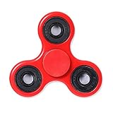 KASST Stress Reducer, Hand Tri-Spinner Fidget Spinner Toy Perfect for ADD, ADHD, Anxiety and Autism Adult Children, Red