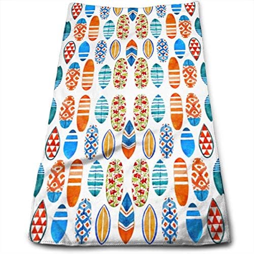 DAICHAI Watercolor Surfboards Bath Towels for Bathroom-Hotel-Spa-Kitchen-Set Circlet Egyptian polyester Highly Absorbent Hotel Quality Towels