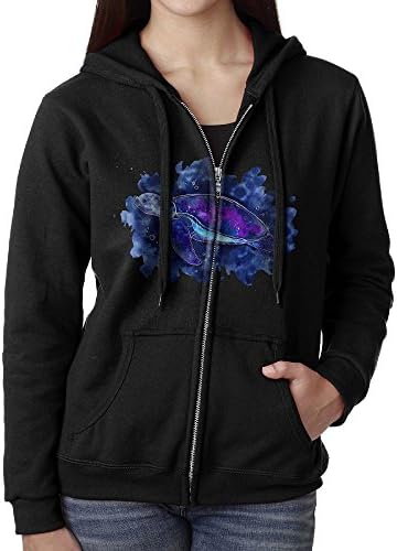 Cool Galaxy Turtle Women's Active Comfy Full-Zip Hooded Sweatshirt M