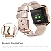 SWEES Leather Bands Compatible with Fitbit Blaze Smart Watch, Genuine Leather Replacement Band with Metal Frame Small & Large for Women Men, Champagne Gold, Rose Gold, Black, Brown, White, Grey, Beige