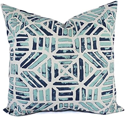 Blue Indigo and White Pillows - Modern Pillow Cover - Custom Pillow Sham - Decorative Pillow Case - 16 x 16 Inch 18 x 18 Inch 20 x 20 Inch Throw Pillow