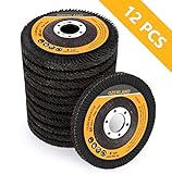 4.5 Inch x 7/8 Inch 60 Grit Professional Flap Disc High Density Jumbo(Single Disc Weight 3 oz) High Temperature Sintered Aluminium Oxide(More Durable) 12 Pack