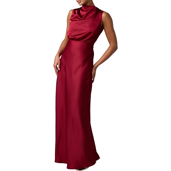 Lulus Legacy Halter Satin Bow Back Maxi Dress – Red Carpet Formal Gown for  Women at Amazon Women's Clothing store