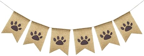 Amazon Com Uniwish Dog Paw Print Banner Puppy Animal Theme