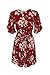 Lanzom Women's Red Boho V Neck Floral Print Romper Jumpsuit with Belt (Medium)