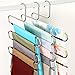 HuaQi S Shape Clothes Trousers Hangers Non Slip Closet Storage Organizer Multi Space Saving Hanger for Pants Jeans Belt Tie Scarf Legging (3-Pieces)