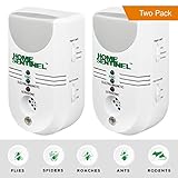 Home Sentinel 5-in-1 Indoor Pest Repeller Ultrasonic Pest Control Pest Repellent and Electromagnetic Plug In Mosquito Repellent, Flying Insects Repeller, Moths Guard - 2 Pack ()