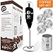 Milk Frother Coffee Art Set - Handheld Electric Portable Drink Mixer Battery Operated Foam Maker Wand - Cappuccino Hot Chocolate Latte Frappe - Stainless Steel Stand - Cocoa Shaker - 4 Art Stencils