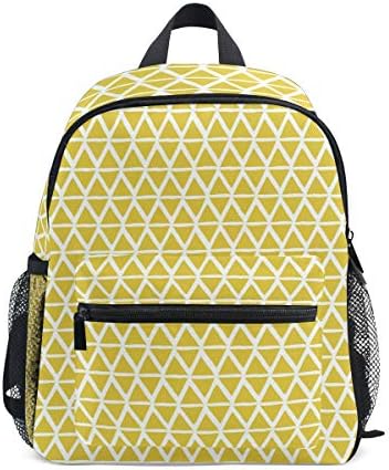 FANTAZIO kids's Backpacks Lattice White Mustard School bag Bookbag Daypack