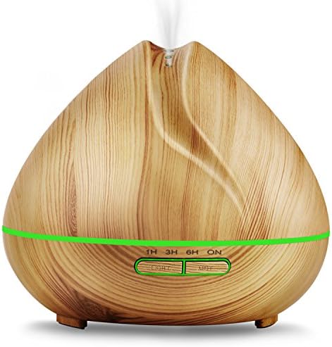 Aroma Essential Oil Diffuser,400ml Ultrasonic Cool Mist Humidifier for Large Room Wood Grain