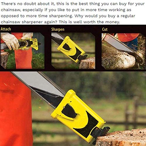 VANZO Chainsaw Sharpener Portable Bar-Mount Chain Saw Sharpening Tool Compatible with 14-20 Inch Chian Saw with Two Holes