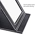amoore Makeup Mirror Vanity Folding Tabletop Mirror with PU Leather Cushioned Cover (Large, Black)