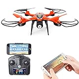 Holy Stone HS130 Wifi FPV Drone with Adjustable HD Video Camera RC Quadcopter with Altitude Hold, App Control,3D VR Headset Compatible, RTF and Easy to Fly for Beginner and Expert, Color Orange