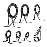 Delight eShop 7Pcs Vintage Oval Fishing Rod Eyes Guides Line Rings Dia Pole Repair Kit