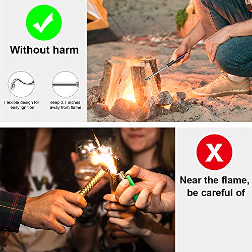 Electric Lighter,VICHYIE Candle Lighter with Longer 360°Flexible Neck Rechargeable Battery LED Indicator for Camping Cooking BBQs Fireworks