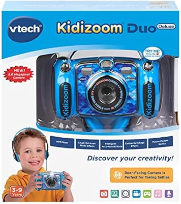 vtech kidizoom duo 5.0 deluxe digital selfie camera with mp3 player and headphones