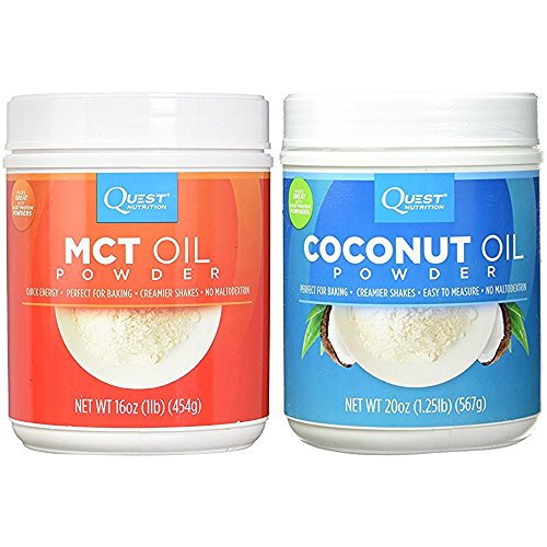 Quest Nutrition Coconut Oil Powder 20 ounces and MCT Oil Powder 16 ounces (Bundle)