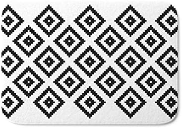 Jolly2T Black And White Pattern 1 Bath Mat 20" x 32" Inches
