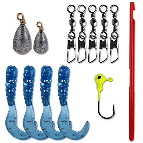 TW24 Angelzubehör - Angelkoffer - Bleischrot - Angelhaken - Gummiköder - mit Auswahl (60tlg. Angelbox) – Bild 5