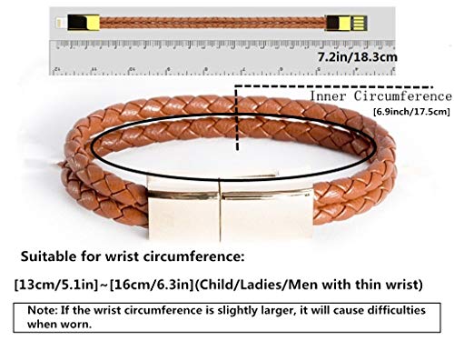 Pulsera-USB-Cable-de-Carga-Pulsera-Corto-Cables-de-Datos-porttil-de-Cuero-Cable-de-Carga-Brown-72-marrn