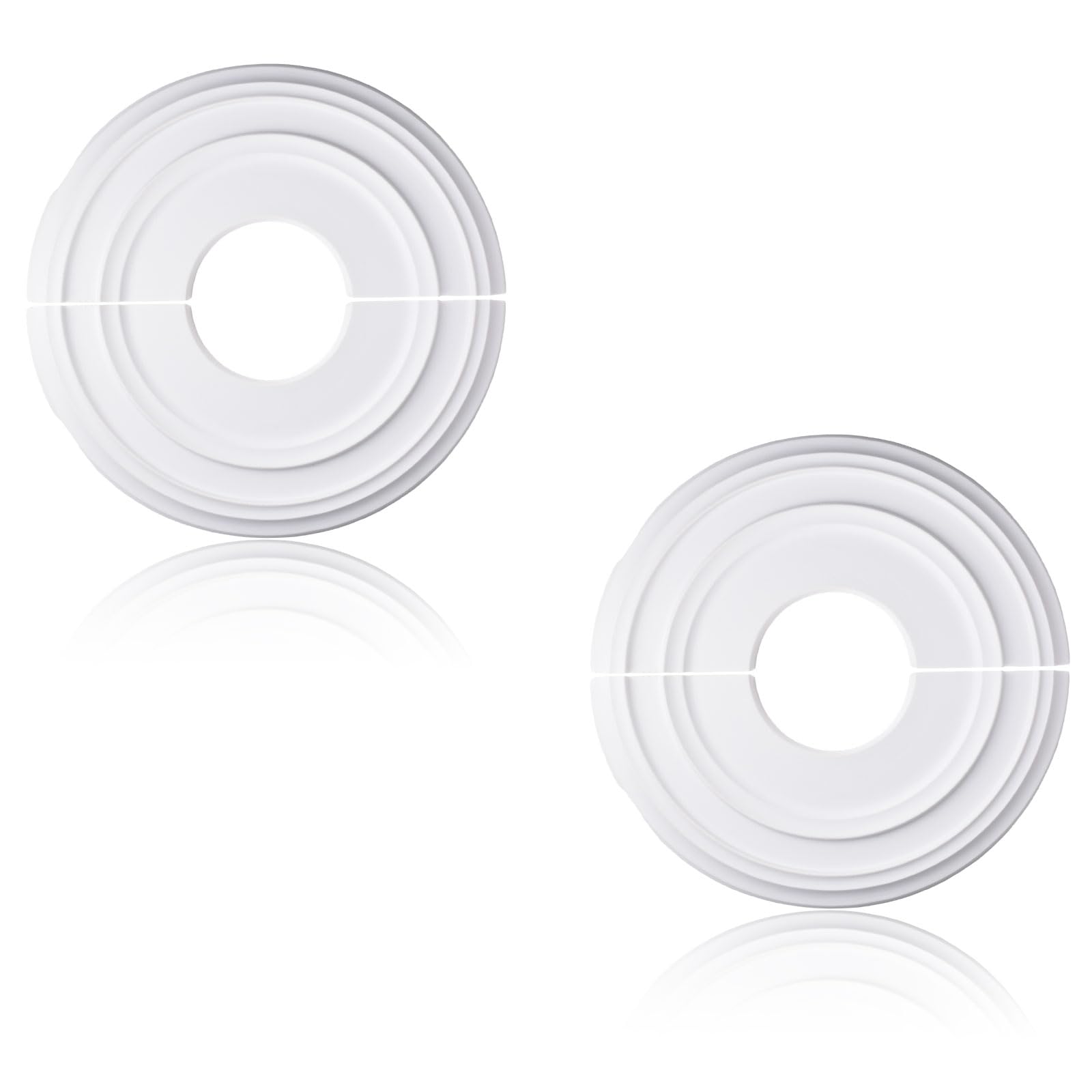 INCREWAY 2Pcs Split Lighting PU Ceiling Medallion Ceiling Cover Plate Ceiling Fan Medallion Home for Light Fixtures Ceiling Light Trim, 12 Inch OD x 4.2 Inch ID