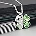 FANSING Gifts for Women Heart Crystal Necklace Four Leaf Clover Pendant Necklace Mom Gifts from Daughter Birthday Gifts